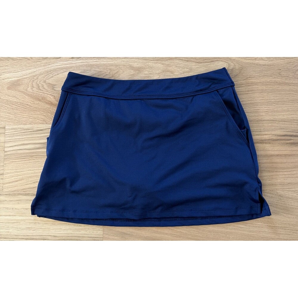 Beach House Women Swimwear Skort 10 Navy Blue Four Pockets Pickleball Athleisure